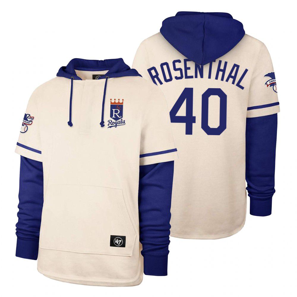 Men Kansas City Royals #40 Rosenthal Cream 2021 Pullover Hoodie MLB Jersey->new york yankees->MLB Jersey